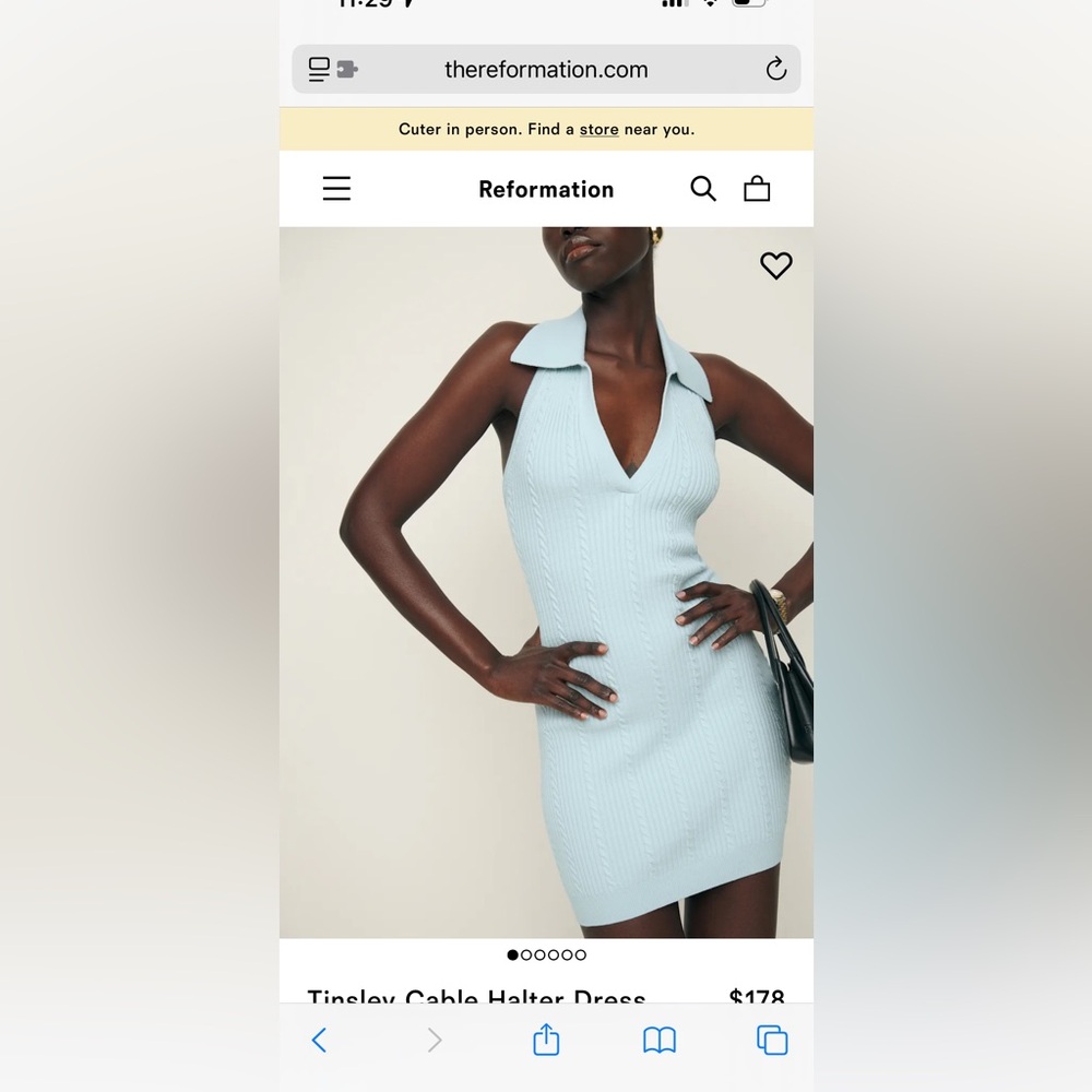 Reformation Light Blue Mini Dress
